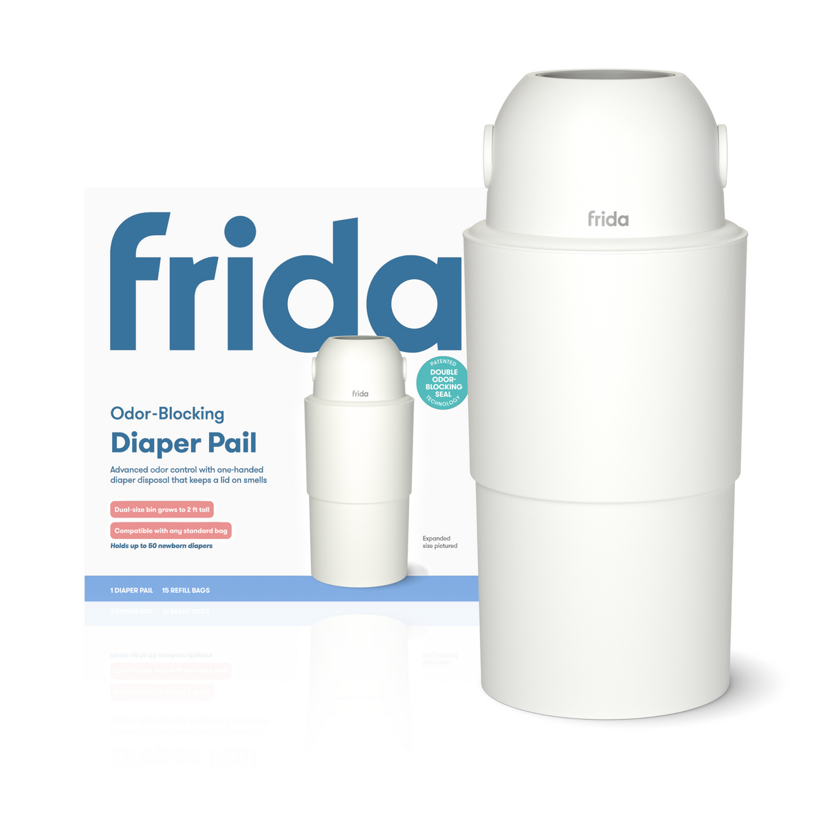 Odor-Blocking Diaper Pail with One-Handed Disposal