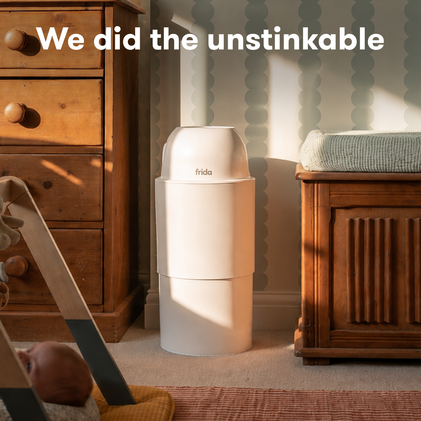 Odor-Blocking Diaper Pail with One-Handed Disposal