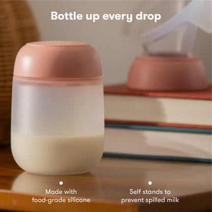 2-in-1 Manual Breast Pump Silicone Bottle + Replacement Lid